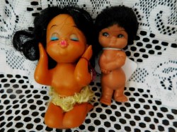 2 HAWAIIN TANNED 5", 6"  CHEEKY VINTAGE DOLLS